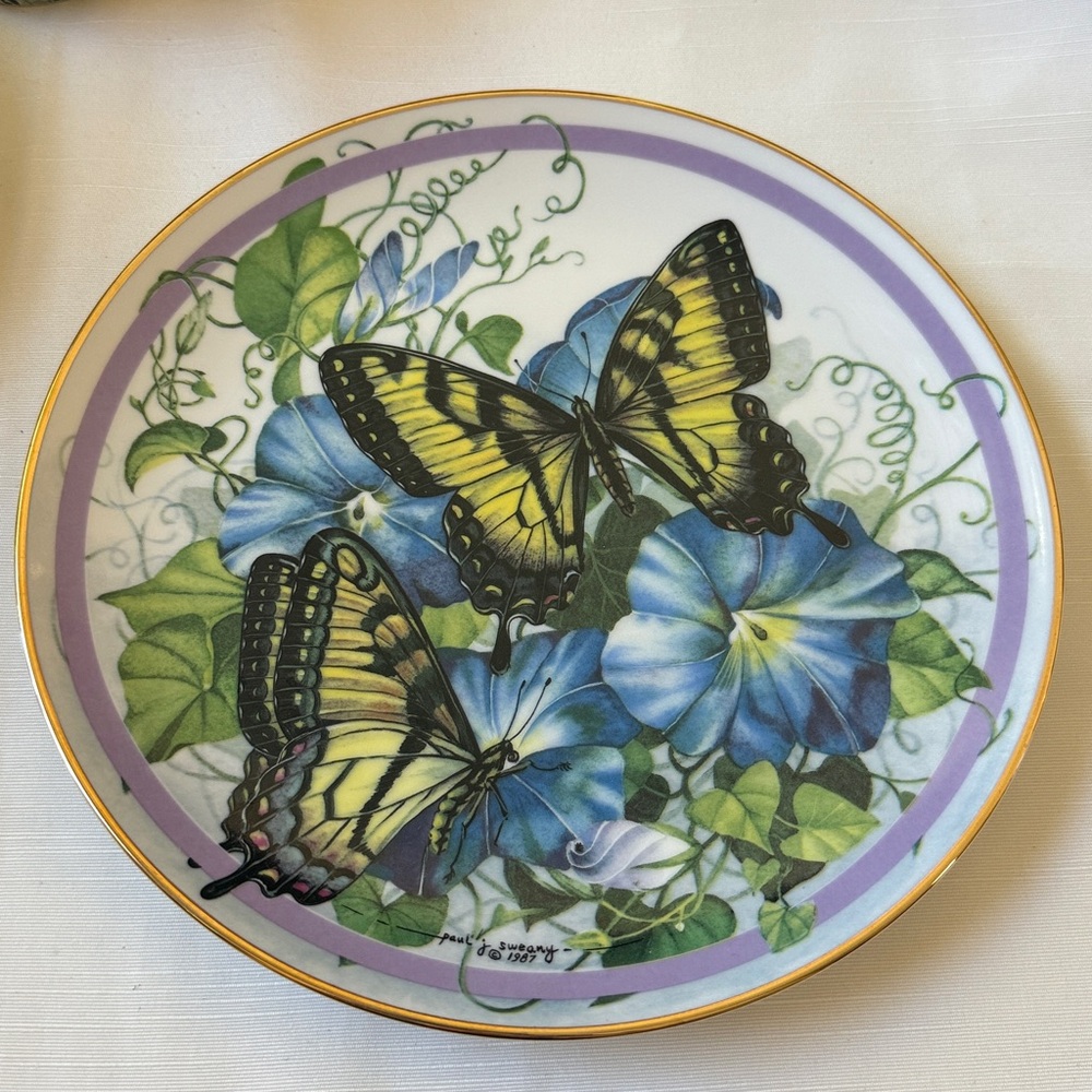 Hamilton Collection Butterfly Garden Tiger Swallowtail Plate by Paul Sweany